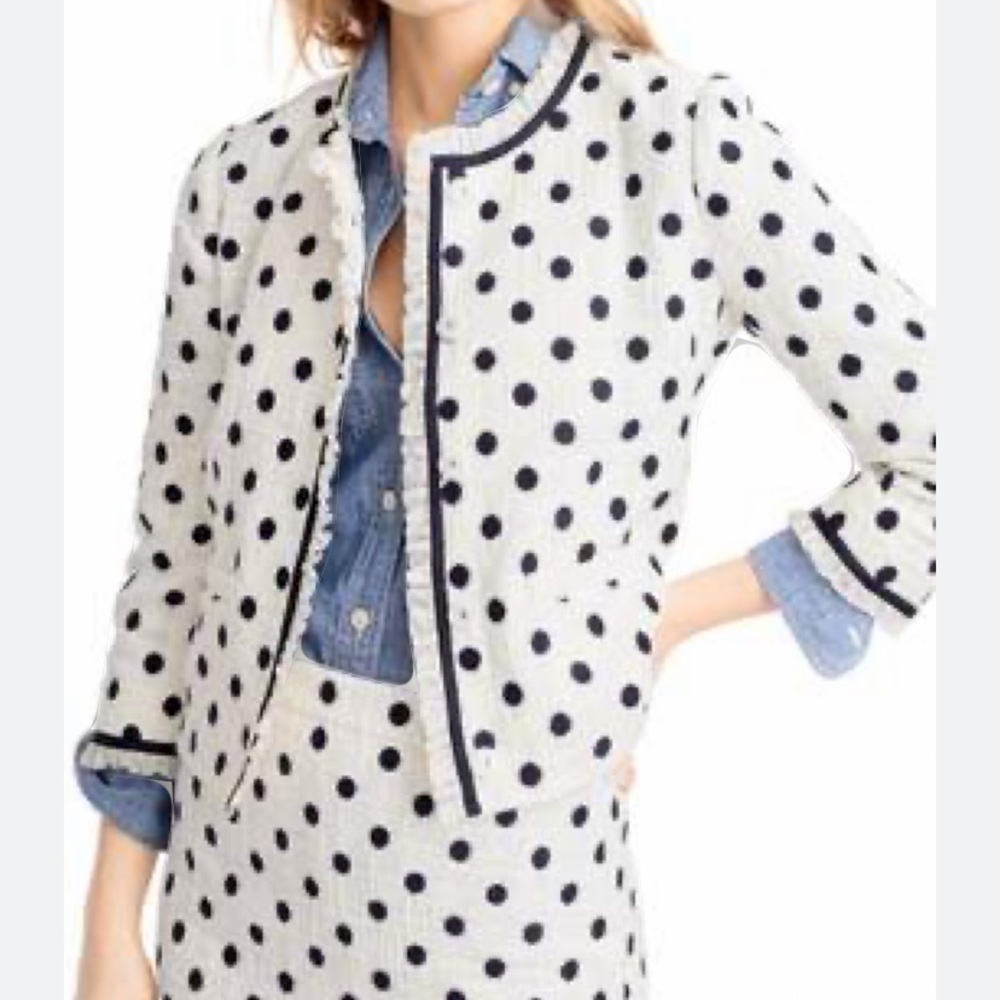 J. Crew Polka Dot Blazer - Black and White